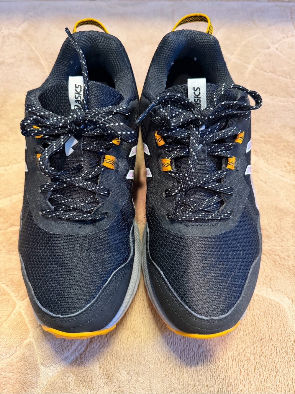 Asics size 7 women’s Black purple orange Athletic Shoes gel venture